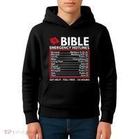 Bible Emergency Numbers Funny Christian Bible & Jesus Kids Hoodie thumb 4