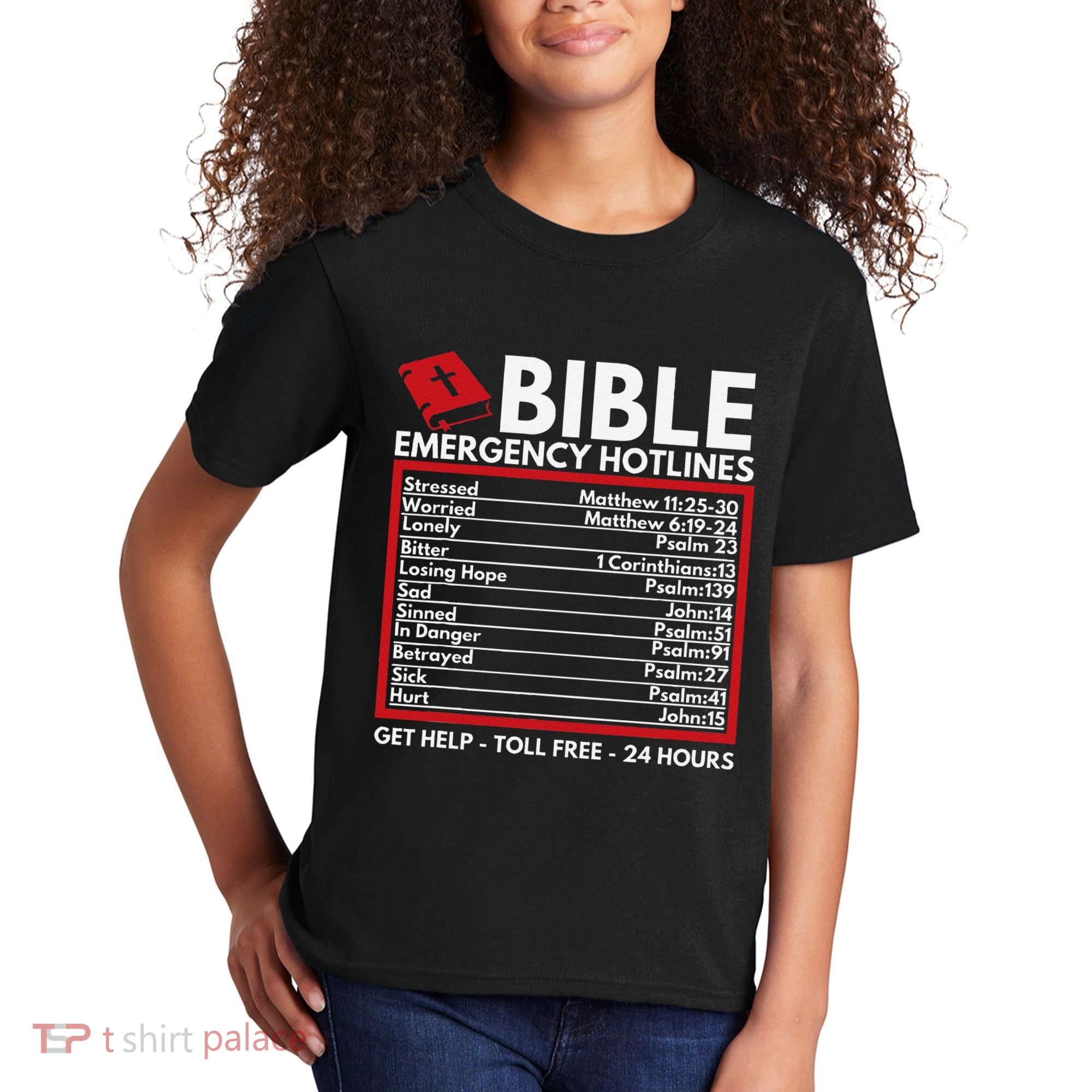 Bible Emergency Numbers Funny Christian Bible & Jesus Kids T-Shirt