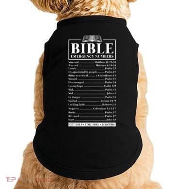 Bible Emergency Numbers Hotline Christian Verses Scriptures Doggie Tank