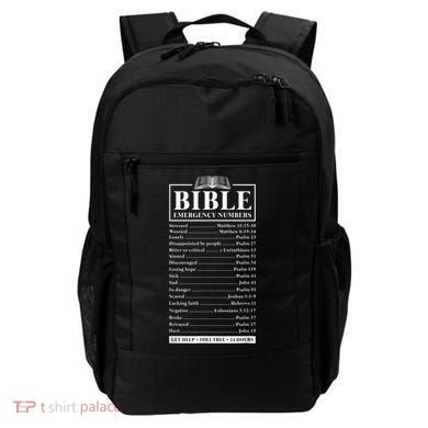 Bible Emergency Numbers Hotline Christian Verses Scriptures Backpack