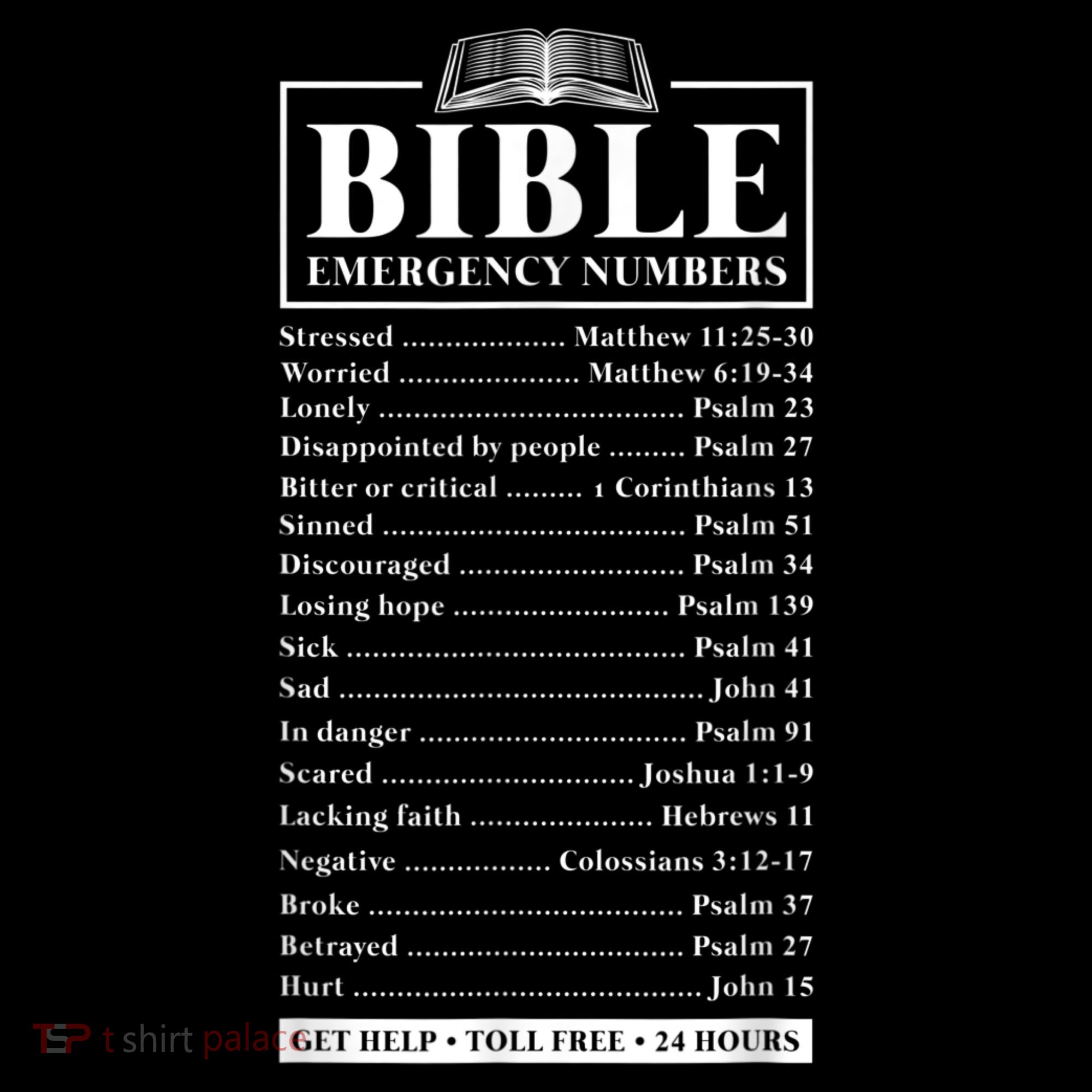 Bible Emergency Numbers Hotline Christian Verses Scriptures Women's Tank Top