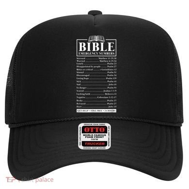 Bible Emergency Numbers Hotline Christian Verses Scriptures Hat