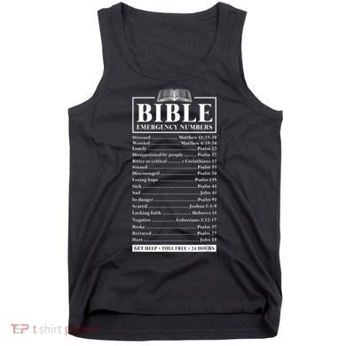 Bible Emergency Numbers Hotline Christian Verses Scriptures Tank Top