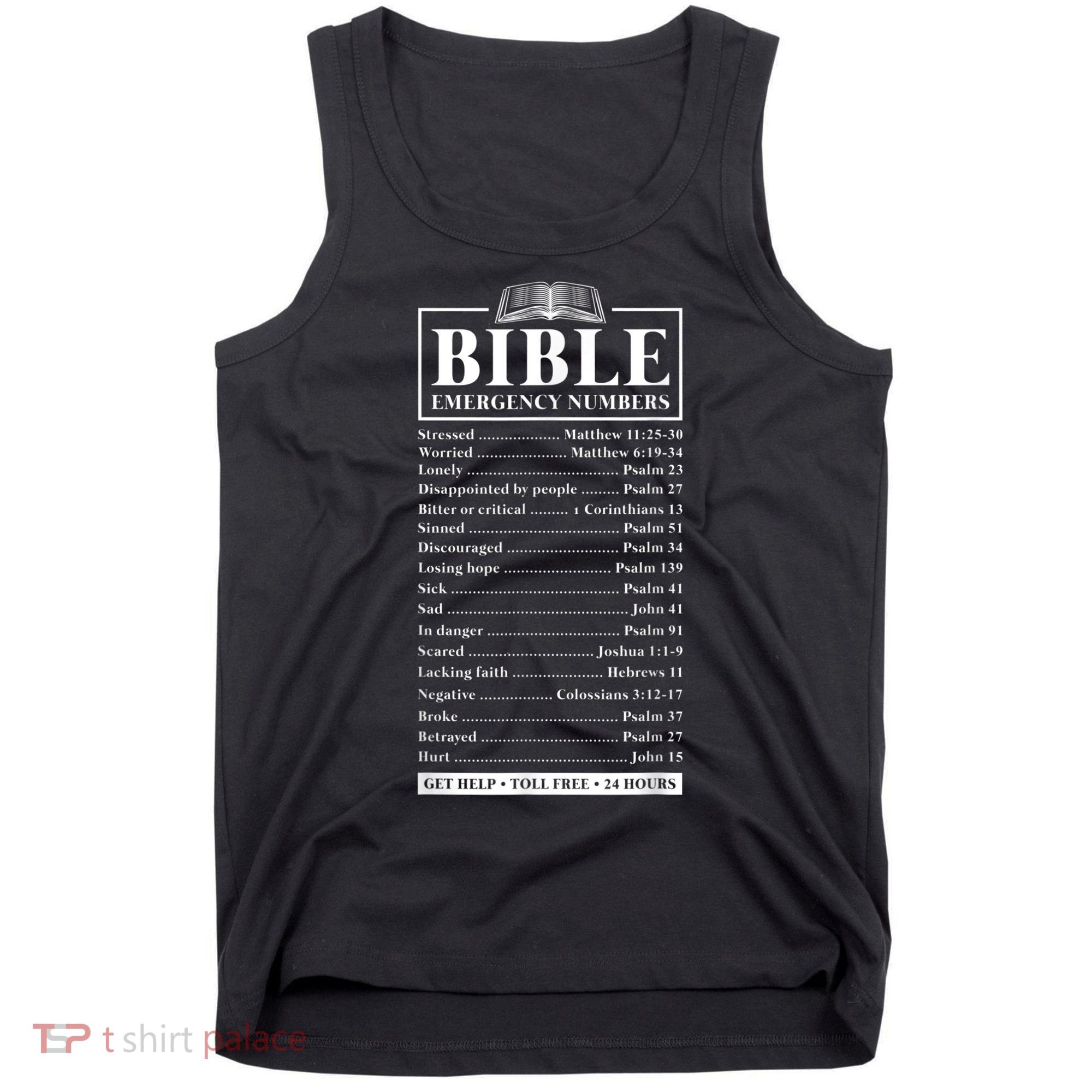 Bible Emergency Numbers Hotline Christian Verses Scriptures Tank Top