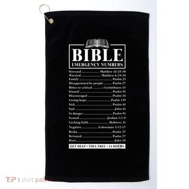Bible Emergency Numbers Hotline Christian Verses Scriptures Golf Towel