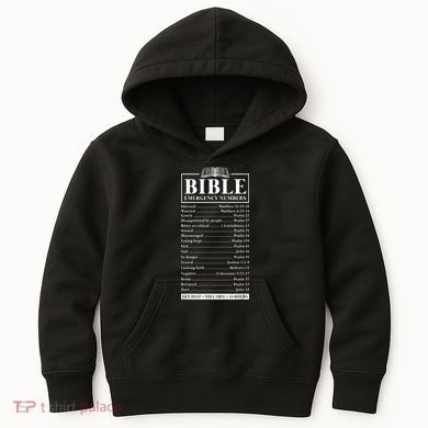 Bible Emergency Numbers Hotline Christian Verses Scriptures Kids Hoodie