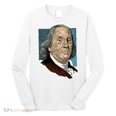 Benjamin Franklin Portrait Long Sleeve Shirt
