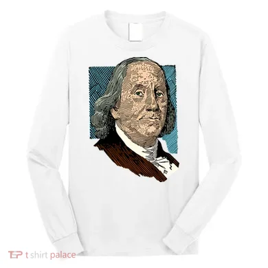 Benjamin Franklin Portrait Long Sleeve Shirt