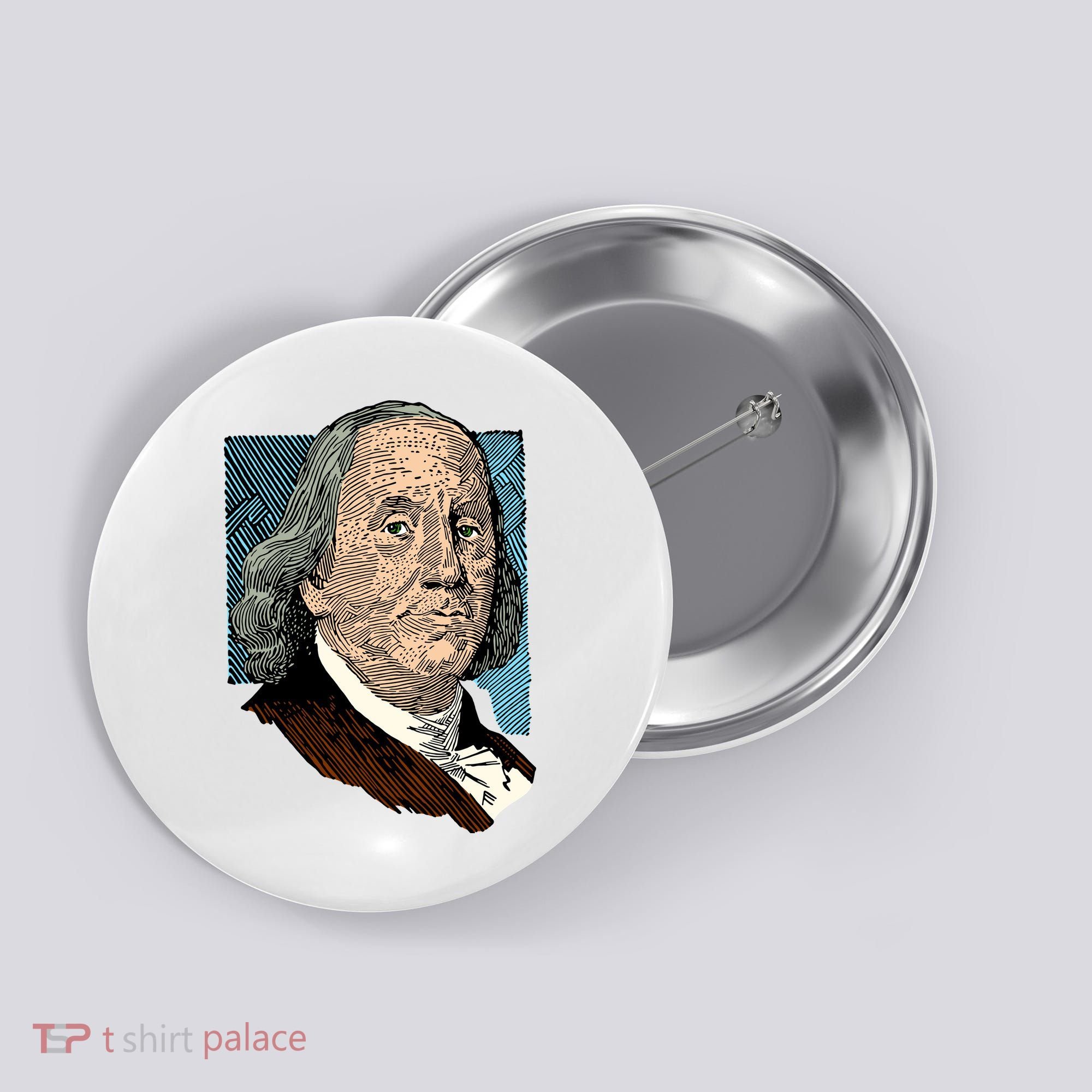 Benjamin Franklin Portrait Button