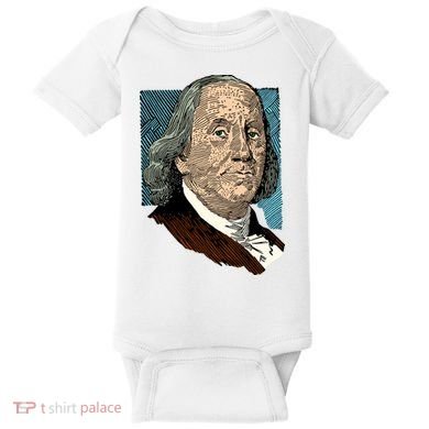 Benjamin Franklin Portrait Baby Bodysuit