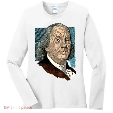 Benjamin Franklin Portrait Women's Long Sleeve Shirt