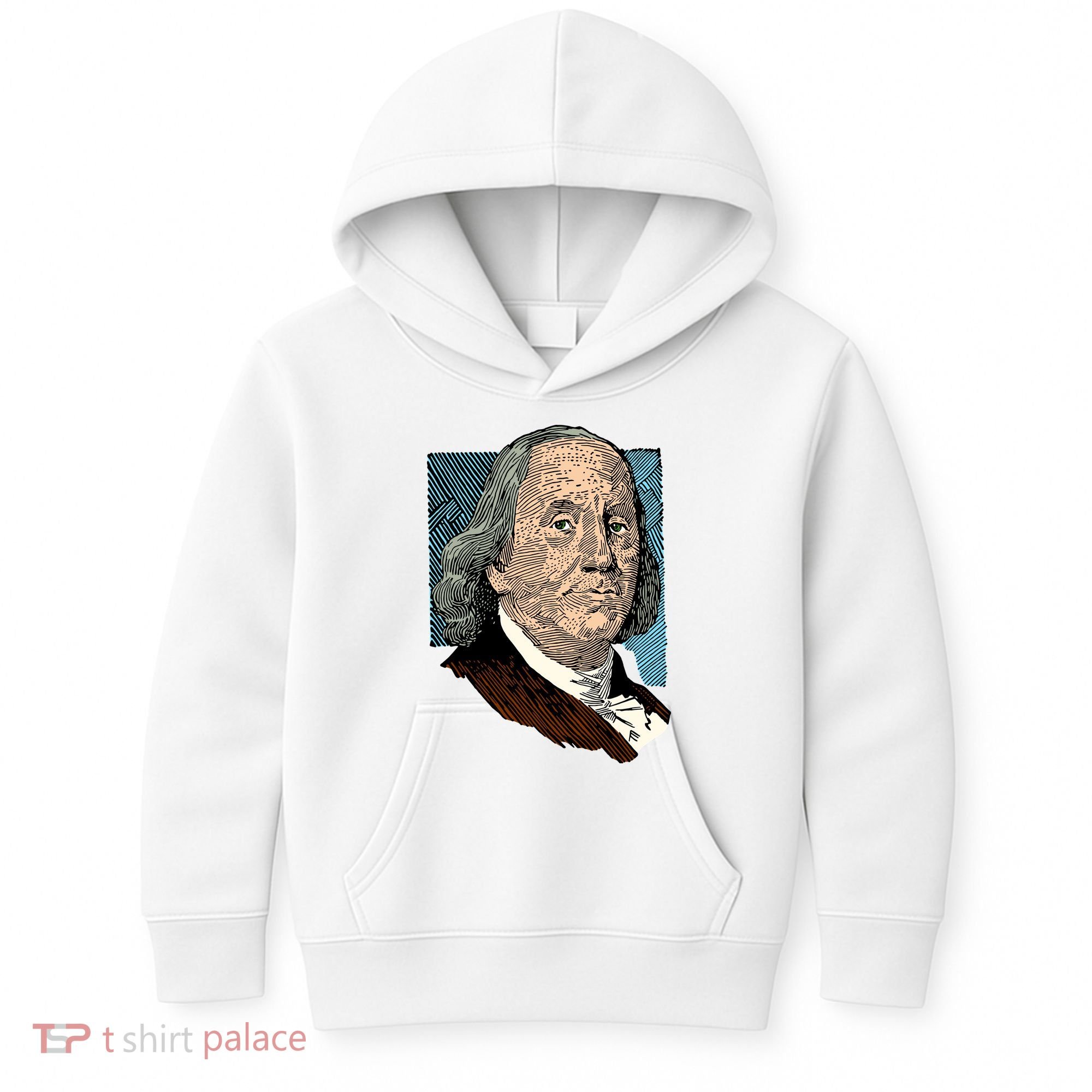 Benjamin Franklin Portrait Kids Hoodie