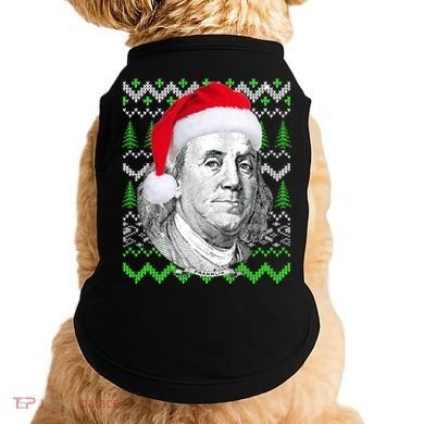 Benjamin Franklin Ugly Christmas Sweater Doggie Tank