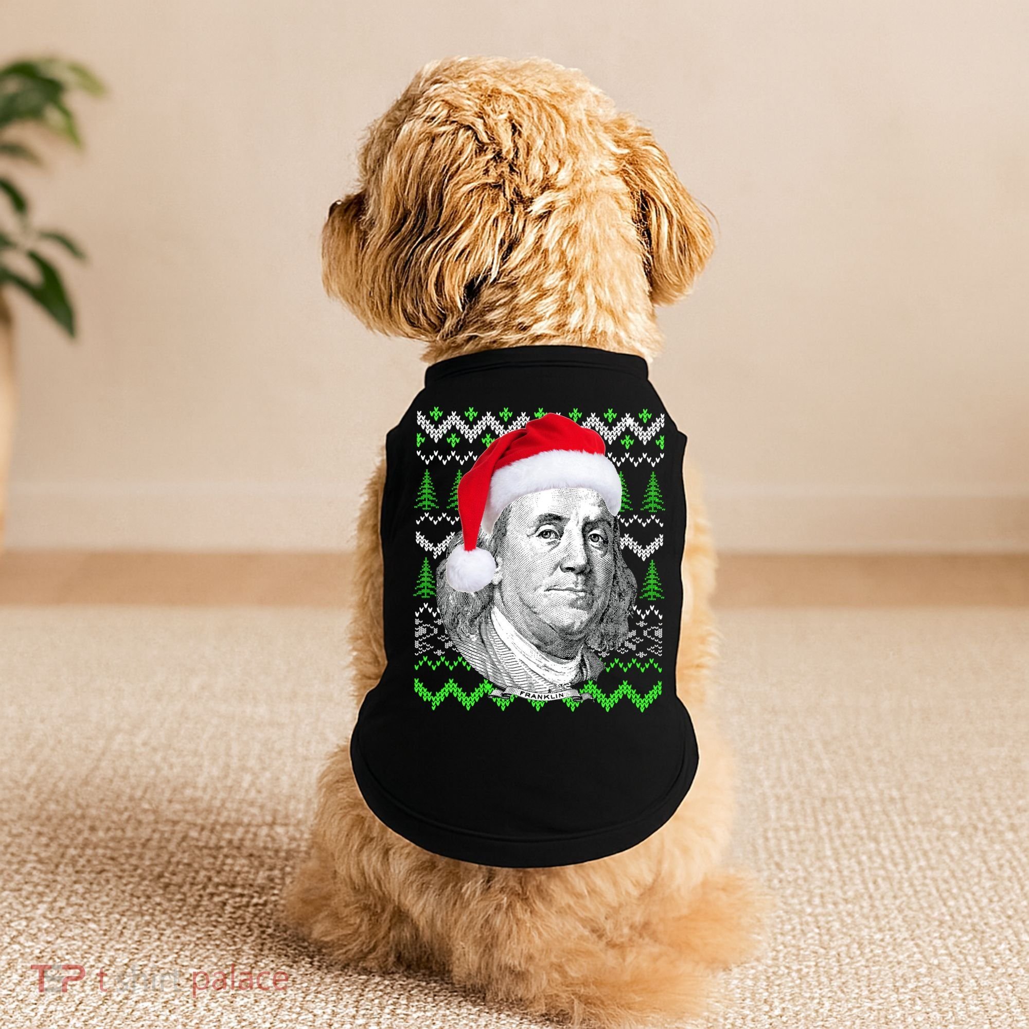 Benjamin Franklin Ugly Christmas Sweater Doggie Tank
