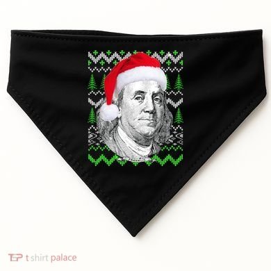 Benjamin Franklin Ugly Christmas Sweater USA-Made Doggie Bandana