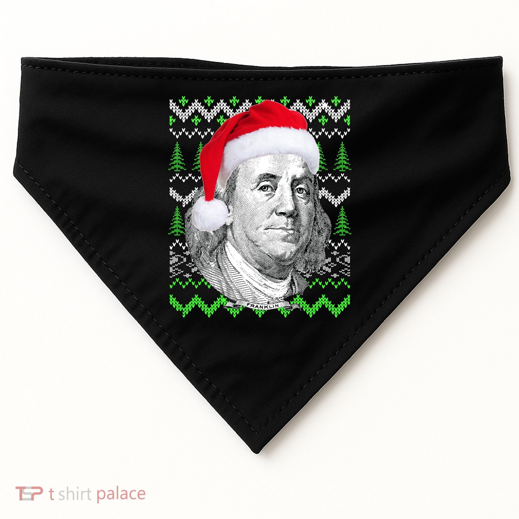 Benjamin Franklin Ugly Christmas Sweater USA-Made Doggie Bandana