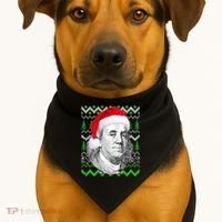 Benjamin Franklin Ugly Christmas Sweater USA-Made Doggie Bandana thumb 1
