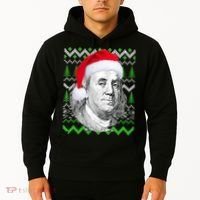 Benjamin Franklin Ugly Christmas Sweater Hoodie thumb 2