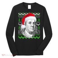 Benjamin Franklin Ugly Christmas Sweater Long Sleeve Shirt thumb 0