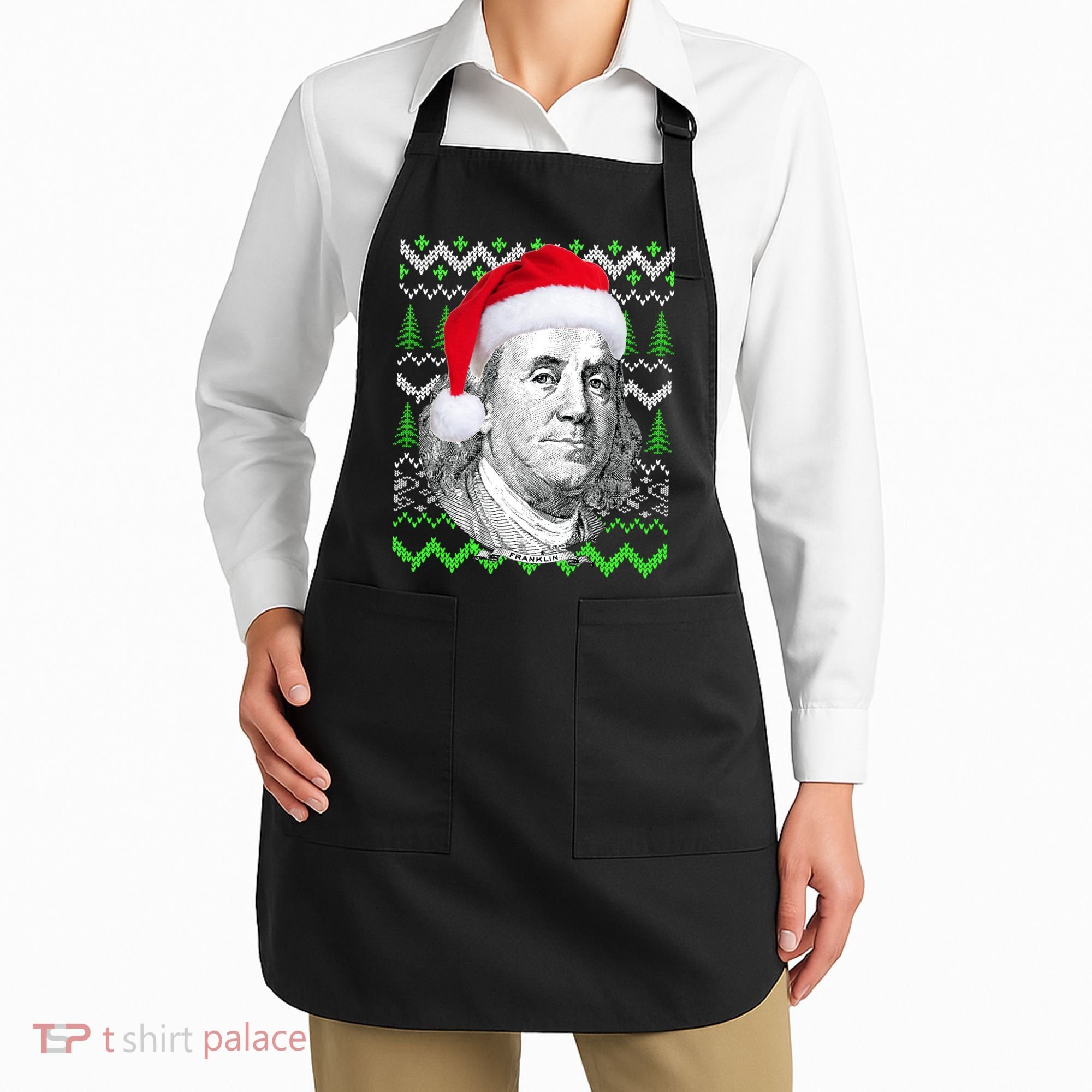 Benjamin Franklin Ugly Christmas Sweater Apron