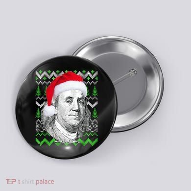 Benjamin Franklin Ugly Christmas Sweater Button