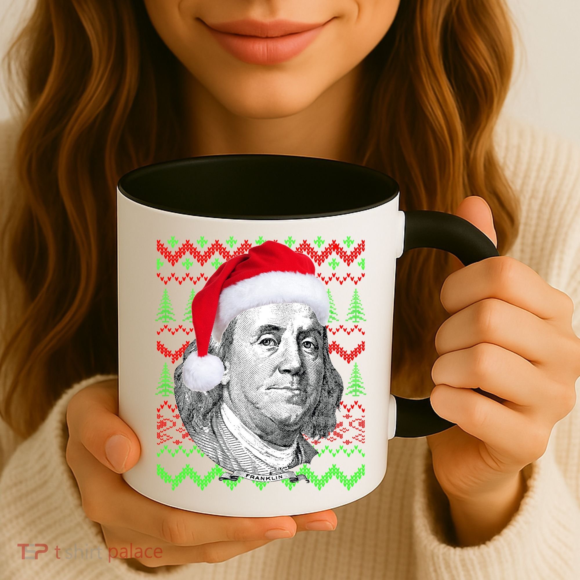 Benjamin Franklin Ugly Christmas Sweater Coffee Mug