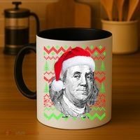 Benjamin Franklin Ugly Christmas Sweater Coffee Mug thumb 4