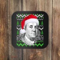Benjamin Franklin Ugly Christmas Sweater Coaster thumb 0