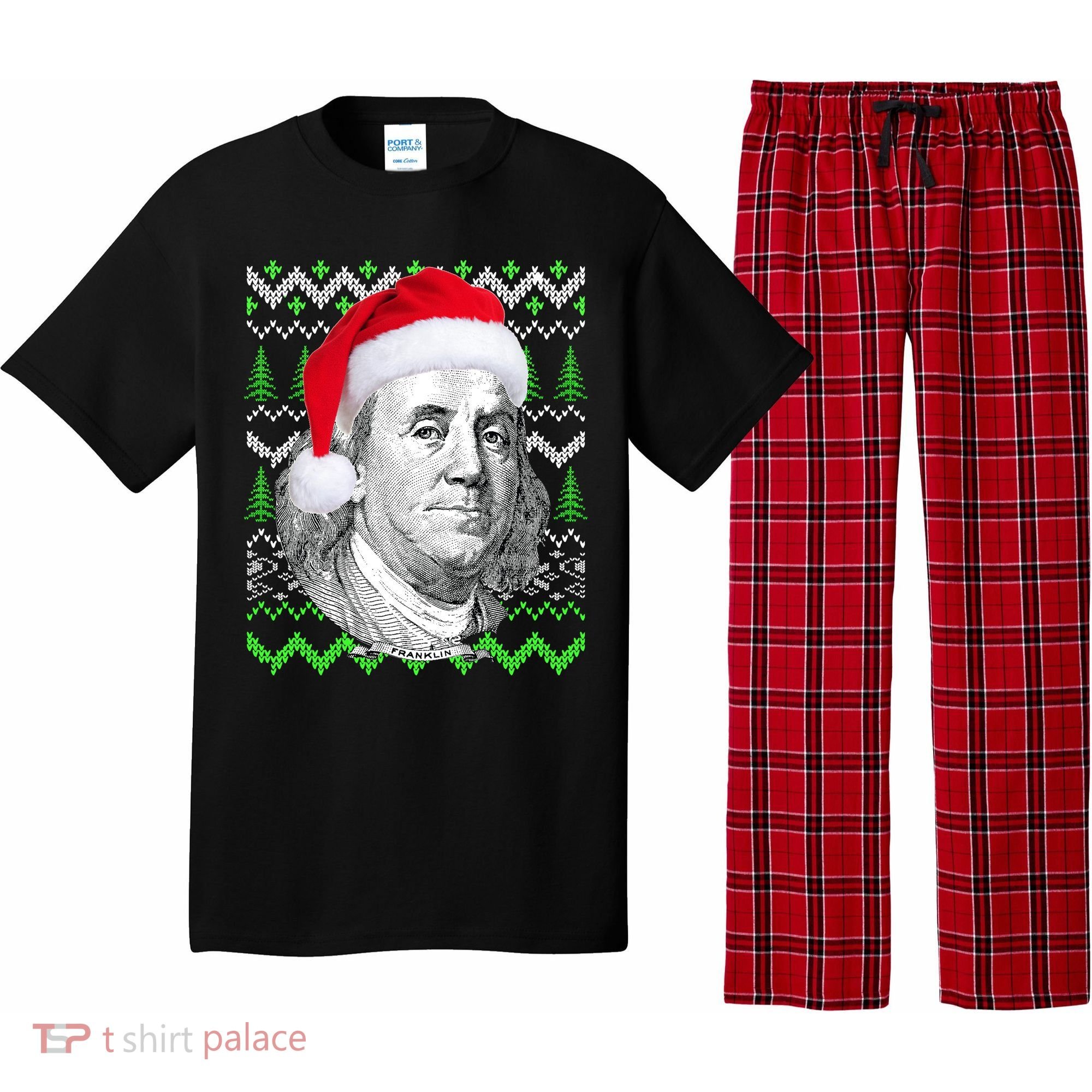 Benjamin Franklin Ugly Christmas Sweater Pajama Set