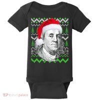 Benjamin Franklin Ugly Christmas Sweater Baby Bodysuit thumb 0