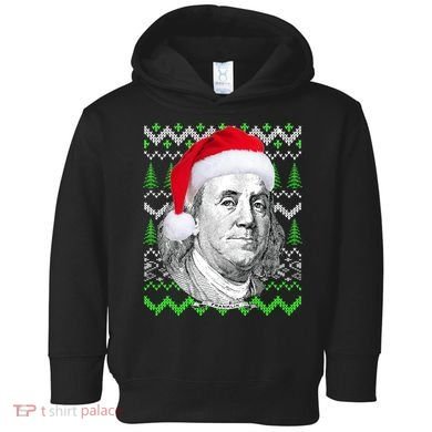 Benjamin Franklin Ugly Christmas Sweater Toddler Hoodie