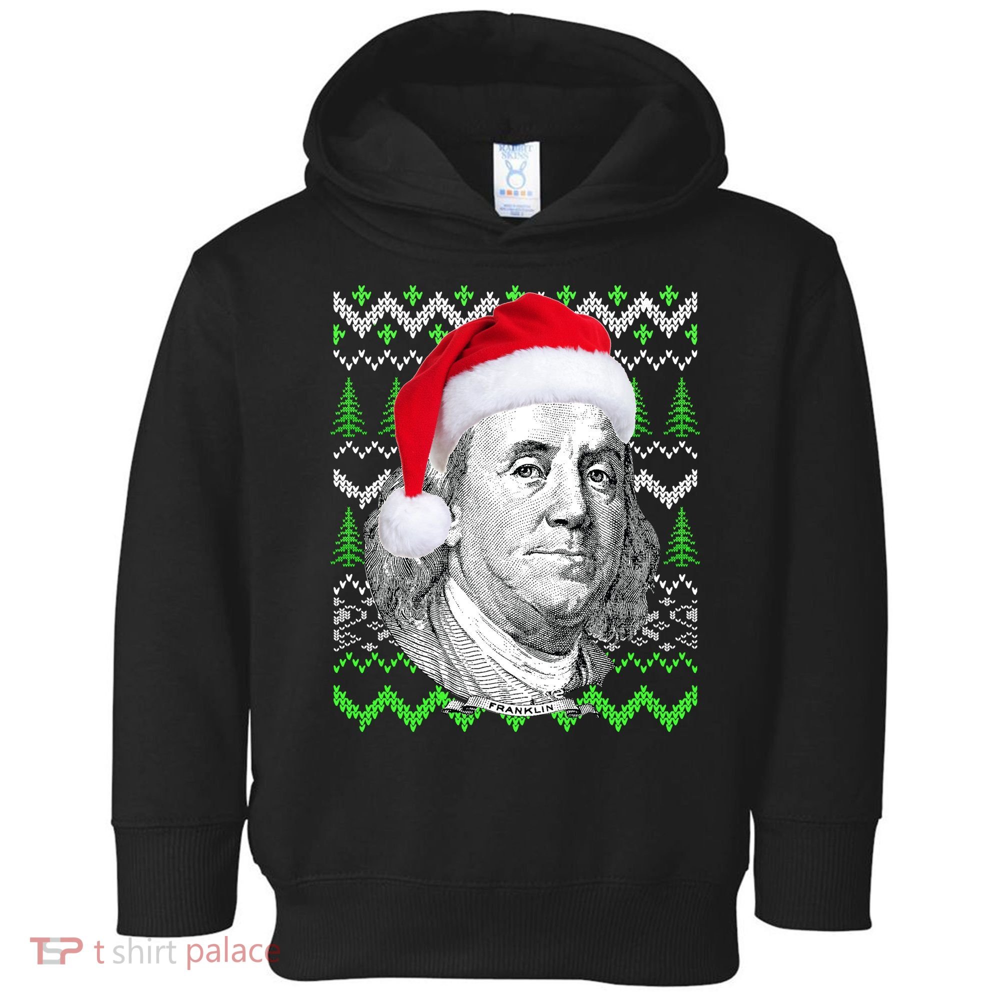 Benjamin Franklin Ugly Christmas Sweater Toddler Hoodie