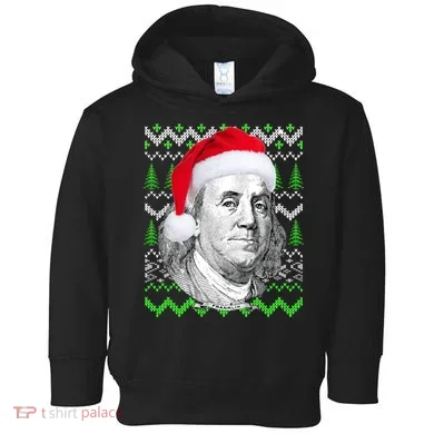 Benjamin Franklin Ugly Christmas Sweater Toddler Hoodie