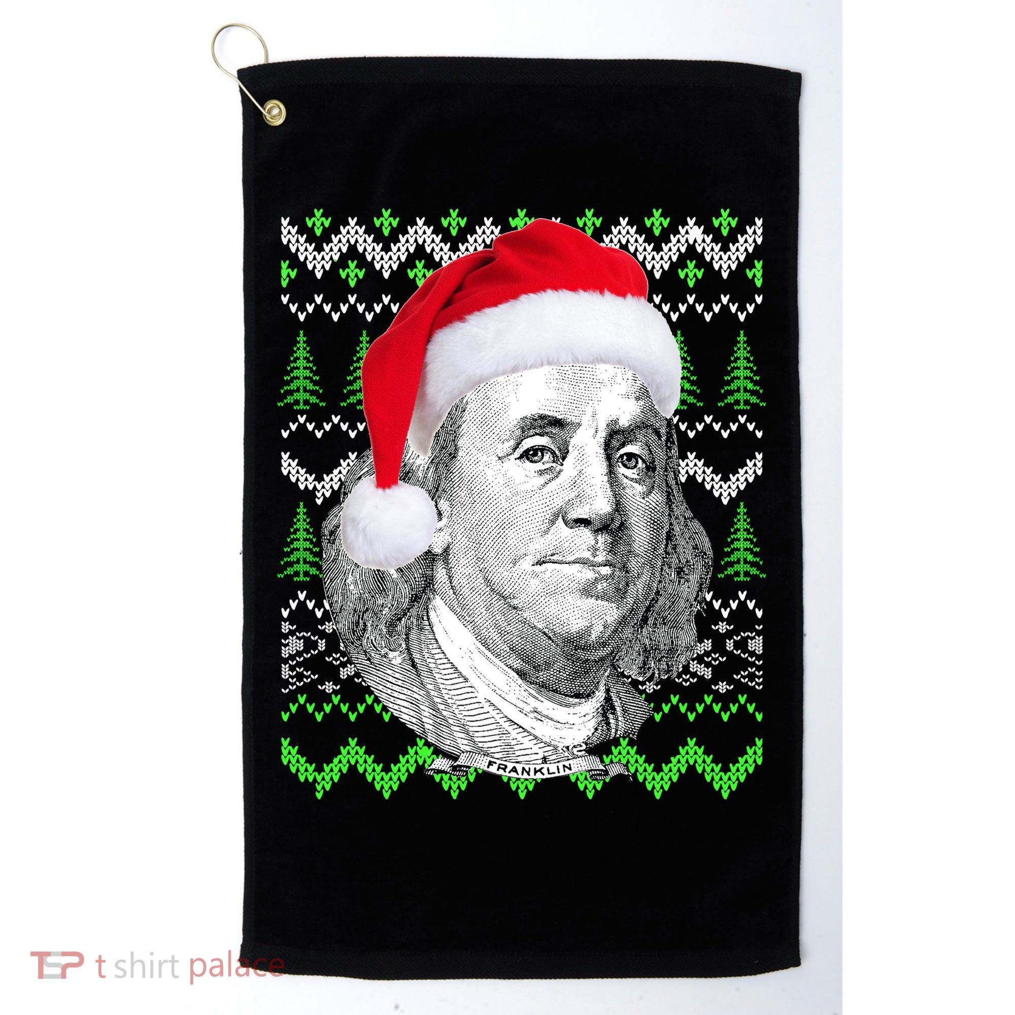 Benjamin Franklin Ugly Christmas Sweater Golf Towel