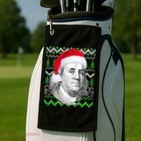 Benjamin Franklin Ugly Christmas Sweater Golf Towel thumb 2