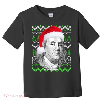 Benjamin Franklin Ugly Christmas Sweater Toddler T-Shirt