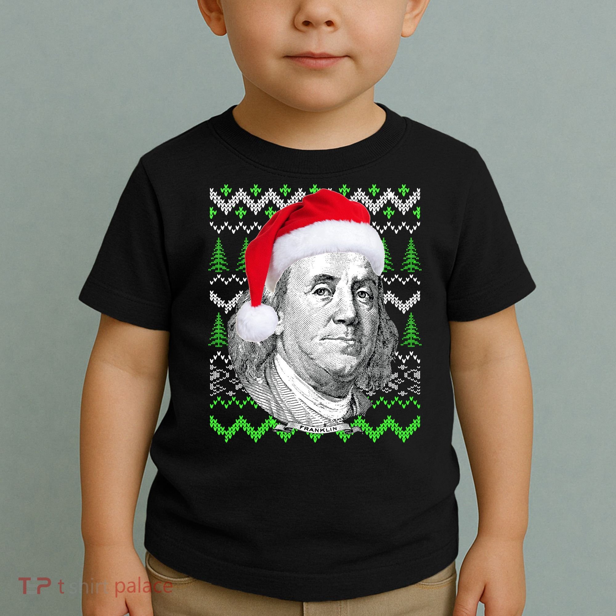 Benjamin Franklin Ugly Christmas Sweater Toddler T-Shirt