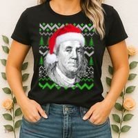 Benjamin Franklin Ugly Christmas Sweater Women's T-Shirt thumb 2