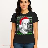 Benjamin Franklin Ugly Christmas Sweater Women's T-Shirt thumb 4