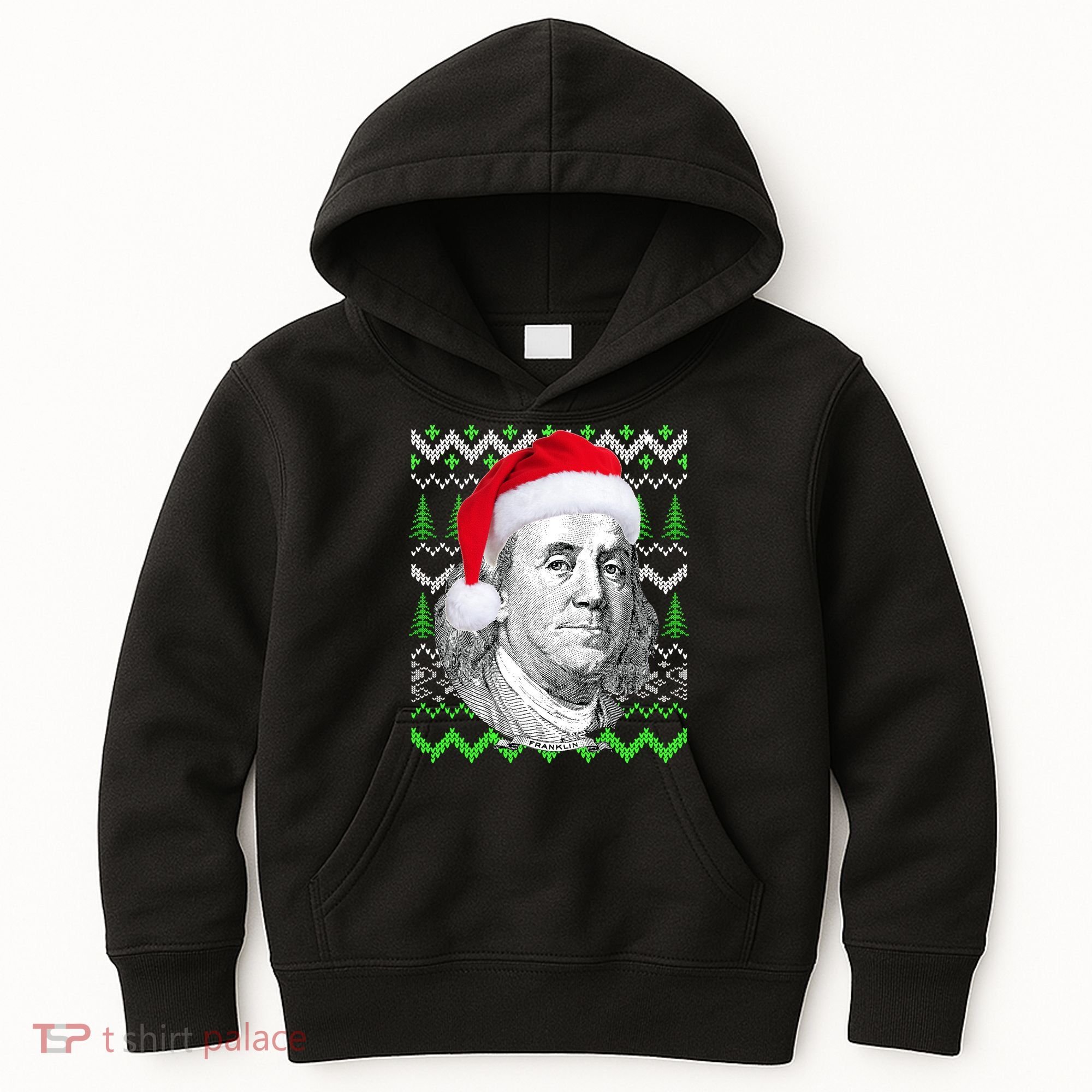 Benjamin Franklin Ugly Christmas Sweater Kids Hoodie