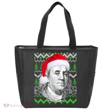 Benjamin Franklin Ugly Christmas Sweater Tote Bag