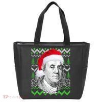 Benjamin Franklin Ugly Christmas Sweater Tote Bag thumb 0