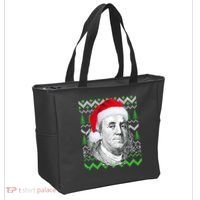 Benjamin Franklin Ugly Christmas Sweater Tote Bag thumb 2