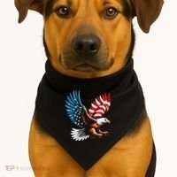 Bald Eagle & Patriotic American Flag 4th Of July USA-Made Doggie Bandana thumb 1
