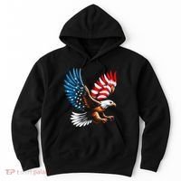 Bald Eagle & Patriotic American Flag 4th Of July Hoodie thumb 0