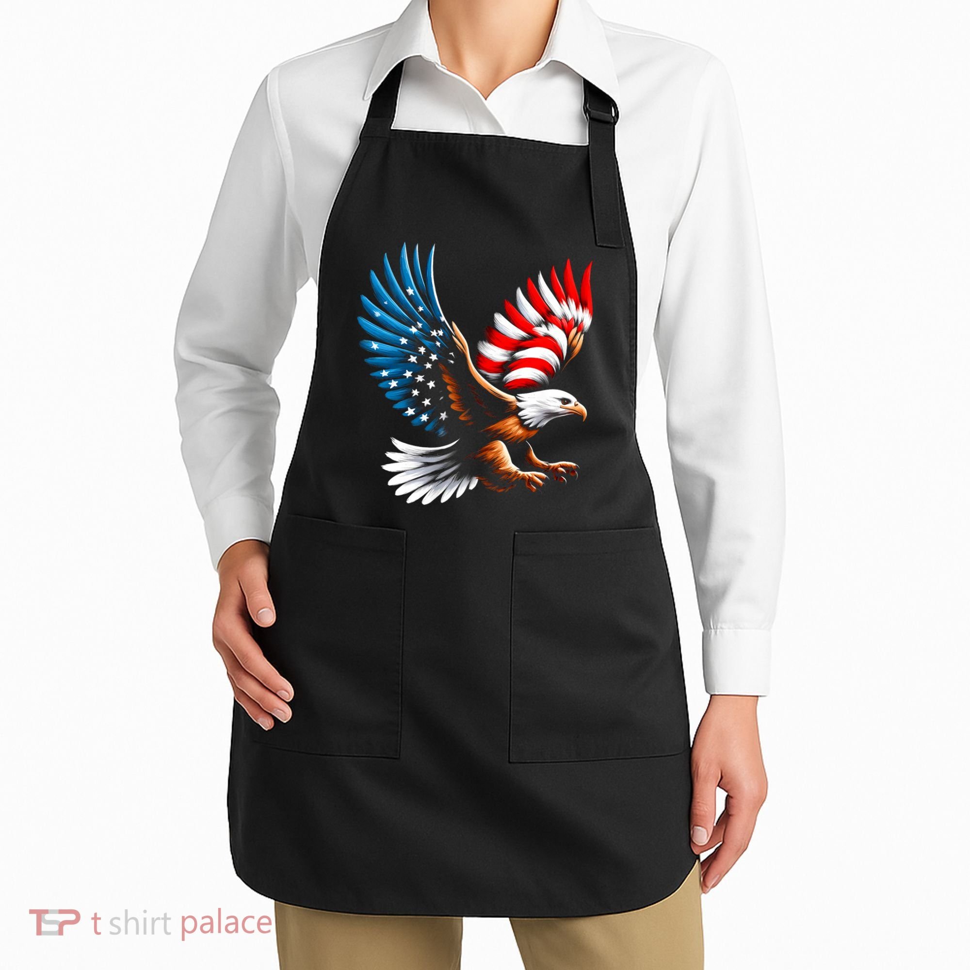 Bald Eagle & Patriotic American Flag 4th Of July Apron