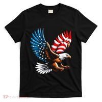 Bald Eagle & Patriotic American Flag 4th Of July T-Shirt thumb 0