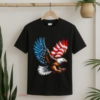 Bald Eagle & Patriotic American Flag 4th Of July T-Shirt thumb 2