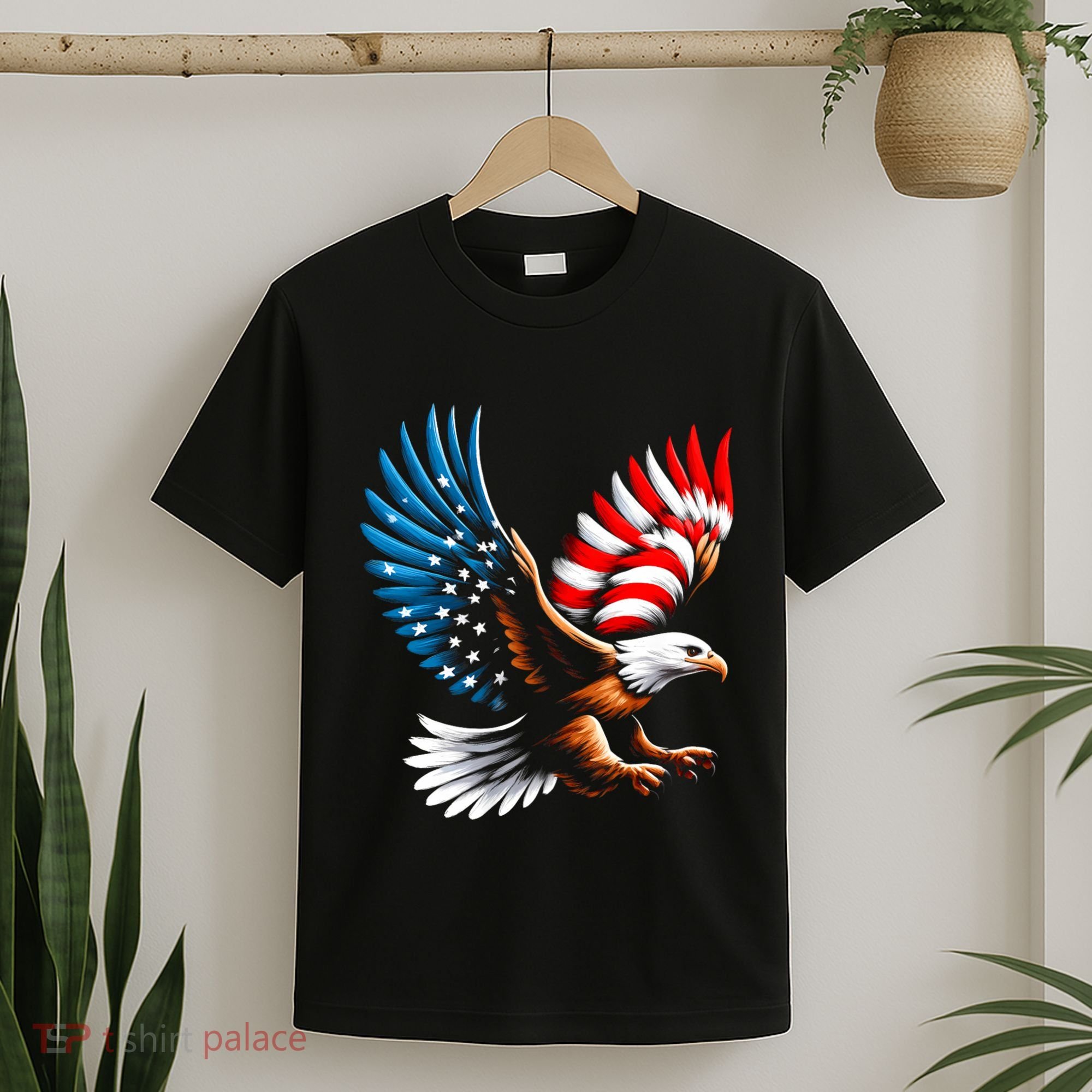 Bald Eagle & Patriotic American Flag 4th Of July T-Shirt