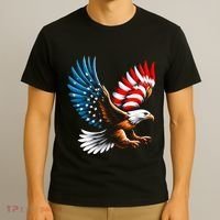 Bald Eagle & Patriotic American Flag 4th Of July T-Shirt thumb 3